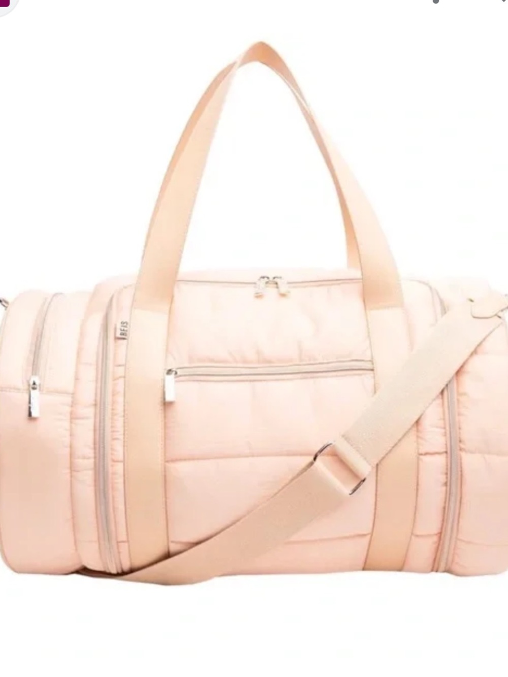 BEIS Quilted Puffer Duffel Beige